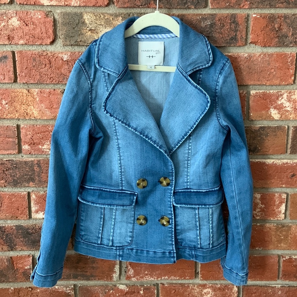 Habitual Girl Denim Double Breasted Jean Jacket